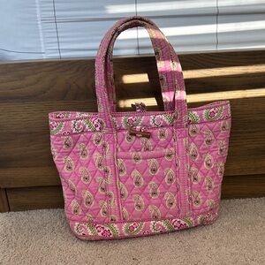 Vera Bradley Bermuda Pink Paisley Quilted Tote Bag